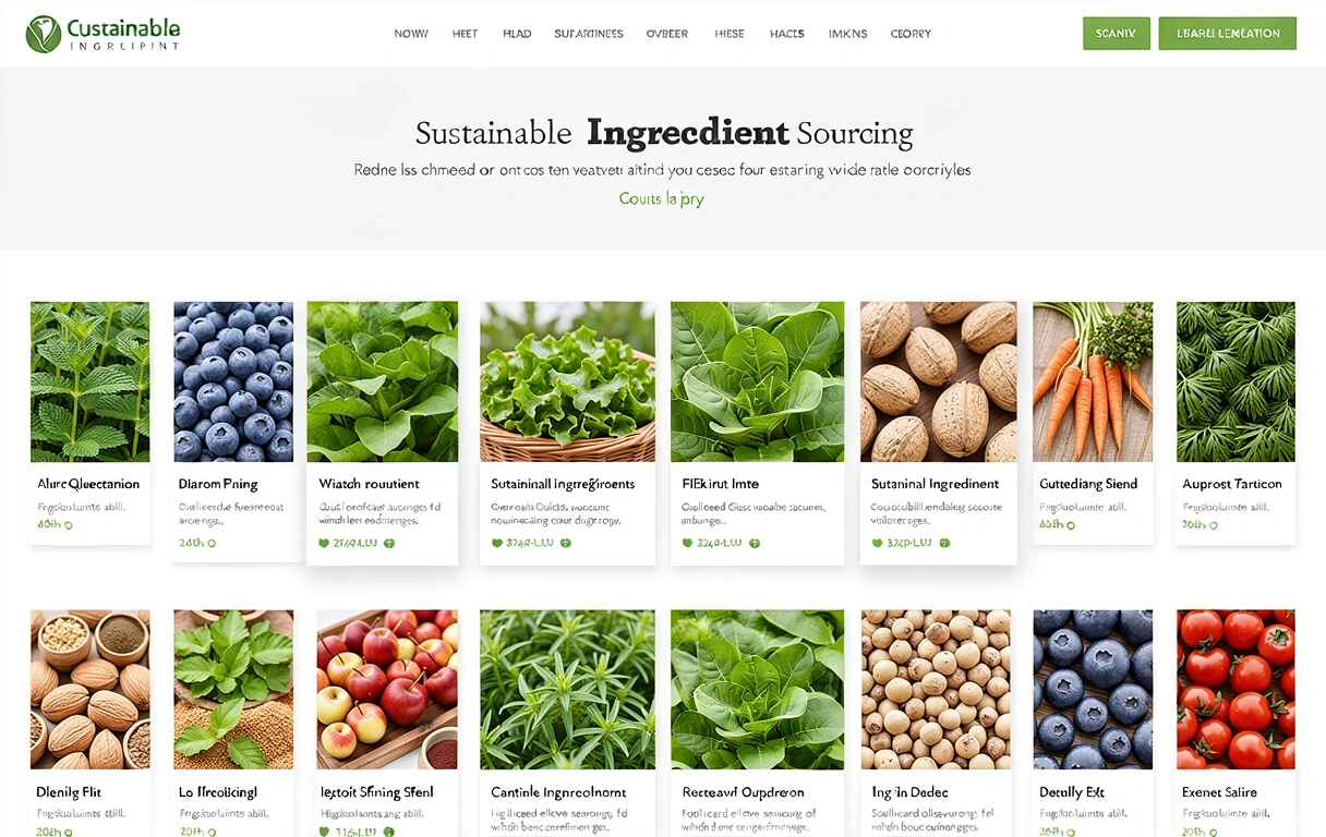Sustainable ingredient sourcing site